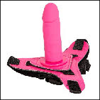 Pink strapon dildo for sissy slut training