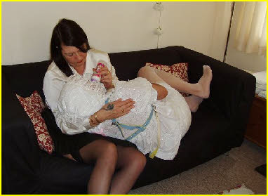 Adult baby bottle fed by dominant lady Adult baby bottle fed by dominant lady