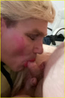 Gay sissy Analia from Hildesheim sucks the spunk from a straight guy's dick