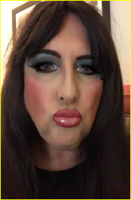 Sissy in wig and full make-up