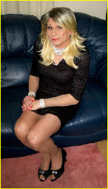 Ladylike transvestite Chloe in little black dress