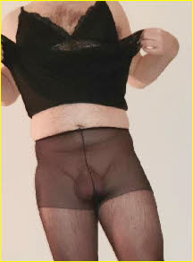 Sissy Jay wears sheer tights with no knickers underneath