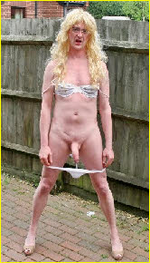 Sissy slut Drew from Norwich drops his panties in public