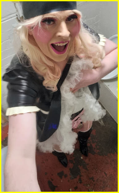 Scottish French maid Sissy Nikki exposes his caged cock in a public toilet Scottish French maid Sissy Nikki exposes his caged cock in a public toilet