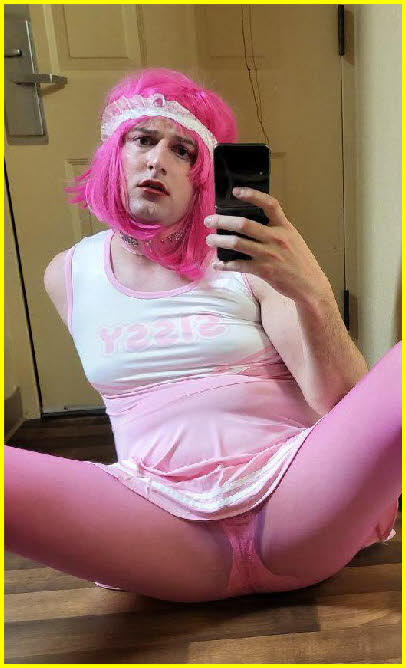 Sissy Tiffany cross-dressing as a cheerleader while his girlfriend is out Sissy Tiffany cross-dressing as a cheerleader while his girlfriend is out