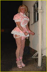 Sissy tied up in maid uniform