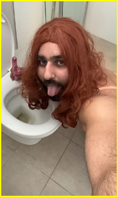 Mincing sissy faggot Sammy loves to lick piss off dirty toilets