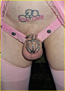 Limp caged cock and sissy cuck tattoo of failed man Cassandra