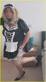 Mincing sissy maid Emma exposed