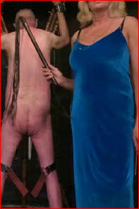 Sussex domme Mistress Muma with flogged slave