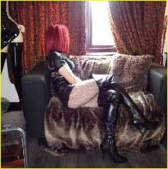 Sissy slut in kinky boots and fishnets Sissy slut in kinky boots and fishnets