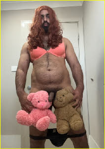 Dumb sissy loser Sammy tries to get a blowjob from his teddy bears
