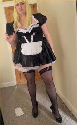 Sissy doll Krystal in maid uniform