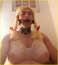 Sissy wears O-ring for slut training