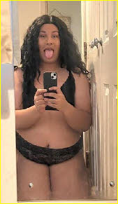 Closet sissy Chloe strips down to his black bra and knickers