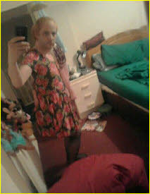 Gay sissy Emma in floral dress