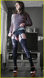 Cross-dressing sissy Paula exposing his sexy black panties Cross-dressing sissy Paula exposing his sexy black panties