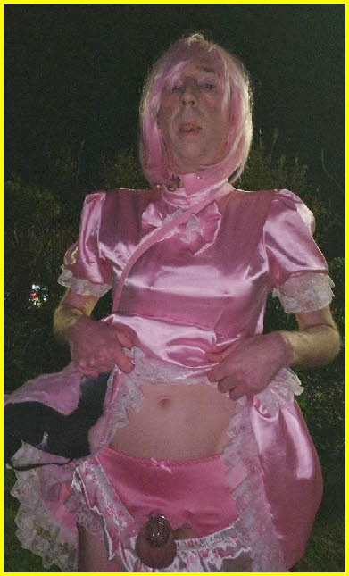 Tragic sissy loser Cassandra has a tiny caged cock in his frilly pink knickers