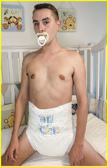 Sissy loser DiaperKing exposed sucking dummy in diapers Sissy loser DiaperKing exposed sucking dummy in diapers