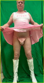 Sissy Paul shows off the little pink thong underneath his cheerleader outfit Sissy Paul shows off the little pink thong underneath his cheerleader outfit