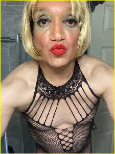 Chicago sissy Gabriella pouts his slutty blowjob lips