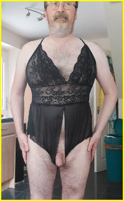 Hairy loser Amy with his little limp dick poking out of his slutty black undies Hairy loser Amy with his little limp dick poking out of his slutty black undies