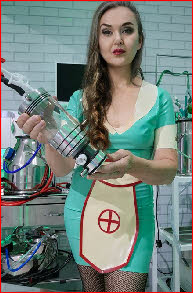 Medical fetish expert Mistress Jane dressed as kinky latex nurse