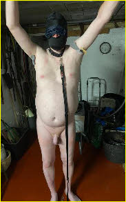 Naked sissy slave Madison held in bondage