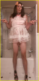 Gay fairy Marquita in a sissy nightie