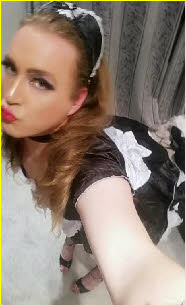 Effeminate man transformed into pouting French maid Beckii Effeminate man transformed into pouting French maid Beckii