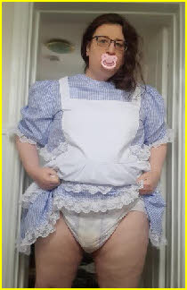 Sissy baby girl emily sucks dummy in frock and nappy Sissy baby girl emily sucks dummy in frock and nappy