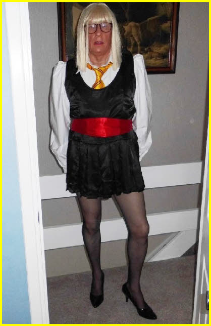 Sissy slut in schoolgirl uniform