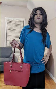 Failed male posing with handbag
